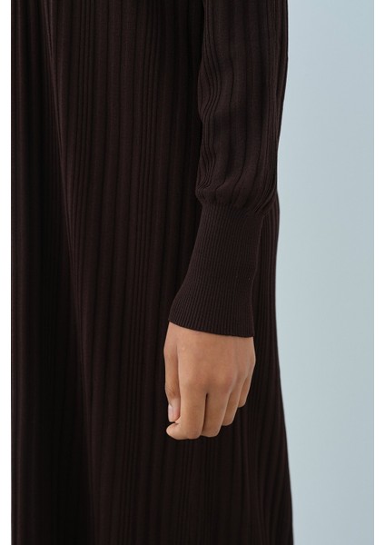 Fitilli Rayon Elbise Kahve modelleri