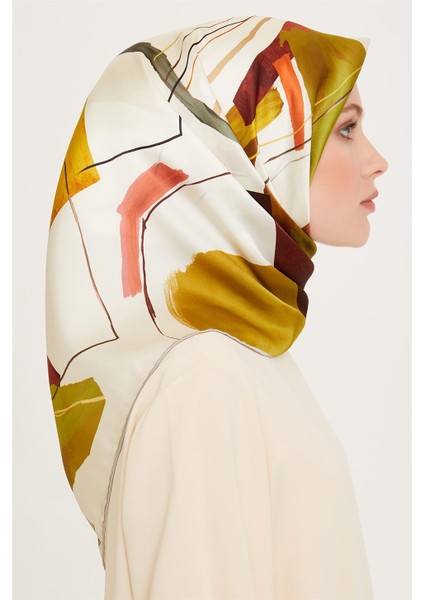 Geometrik Desenli Sura Saf İpek Eşarp 9241D 82 37 fiyatları