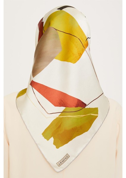 Geometrik Desenli Sura Saf İpek Eşarp 9241D 82 37 fırsatları