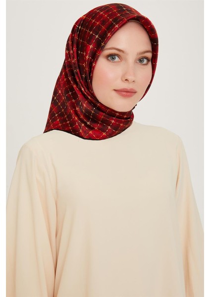 Soyut Desenli Sura Saf İpek Eşarp 9259D 80