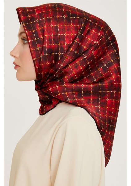 Soyut Desenli Sura Saf İpek Eşarp 9259D 80 modelleri