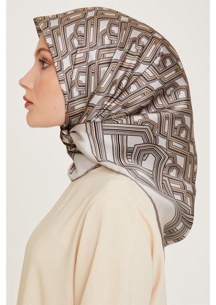 Klasik Desenli Sura Saf İpek Eşarp 9213D 34 modelleri