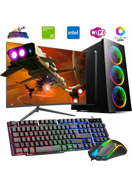 Intel I5 3n 8gb 480GB SSD 4gb GTX1050TI 24" Monitörlü Oyun Bilgisayarı