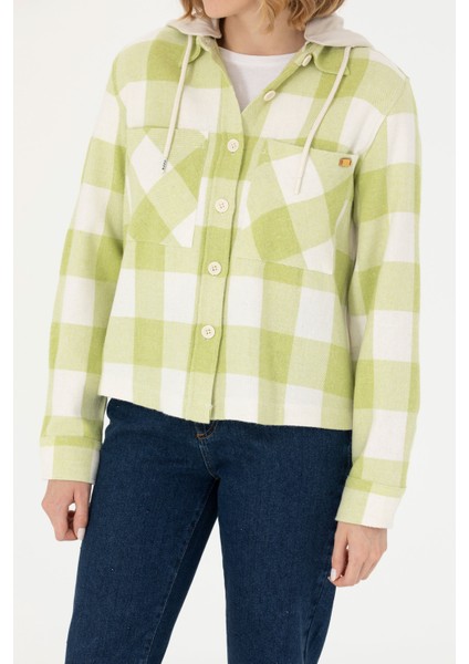 Kadın Fıstık Gömlek Desenli 50271448-VR087