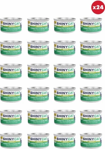 Shinycat Broth (Sos Içinde) Aloe Veralı Ton Balıklı Kedi Konservesi 70gr x 24 Adet