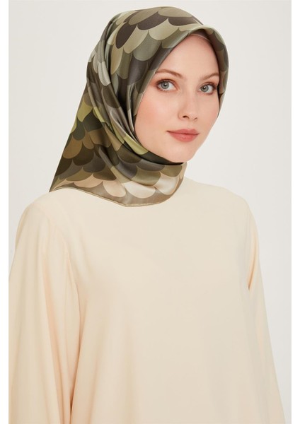 Geometrik Desenli Sura Saf İpek Eşarp 9212D 38