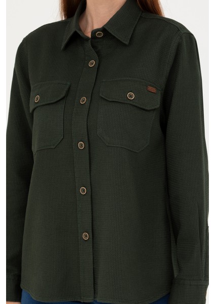 Kadın Haki Gömlek Desenli 50271466-VR027