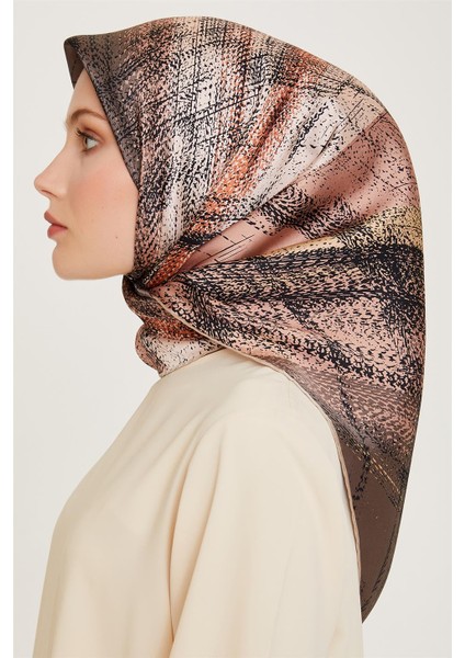 Soyut Desenli Sura Saf İpek Eşarp 9236D 37 modelleri