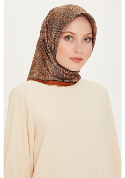 Monogram Desenli Sura Saf İpek Eşarp 9228D 31