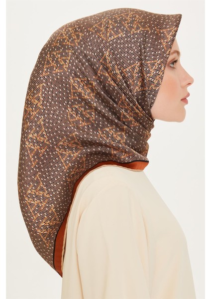 Monogram Desenli Sura Saf İpek Eşarp 9228D 31 fiyatları