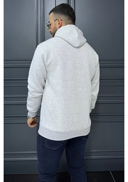 Erkek Kanguru Cepli Şardonlu Swaetshirt