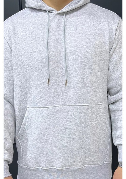 Erkek Kanguru Cepli Şardonlu Swaetshirt