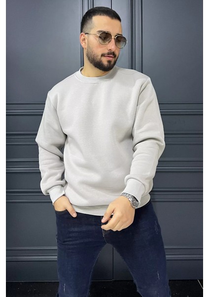 Erkek Bisiklet Yaka Şardonlu Sweatshirt fırsatları