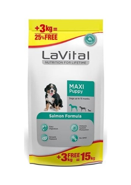 Maxi Somonlu Yavru Köpek Maması 12 kg