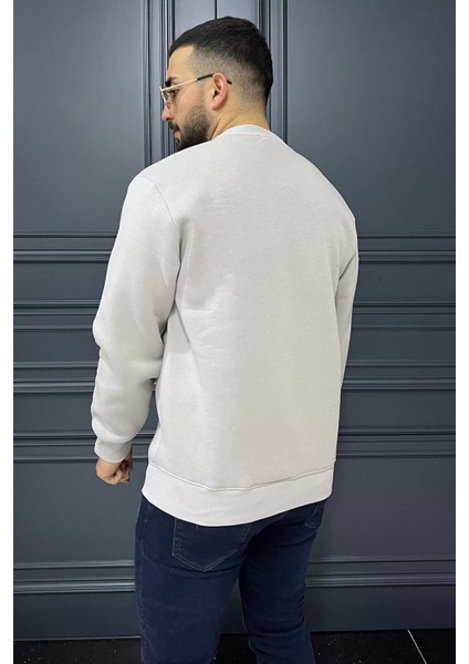 Erkek Bisiklet Yaka Şardonlu Sweatshirt