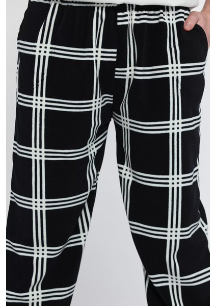 Erkek Ekose Desenli Polar Pijama Altı