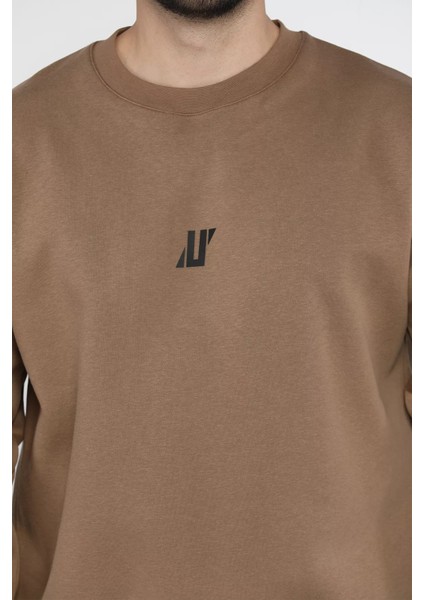 Erkek Bisiklet Yaka Baskılı Şardonlu Sweatshırt fiyatları