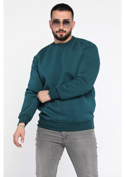 Erkek Bisiklet Yaka Şardonlu Sweatshirt