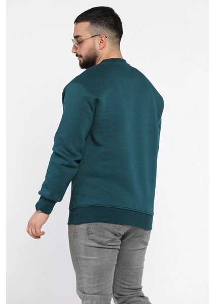 Erkek Bisiklet Yaka Şardonlu Sweatshirt