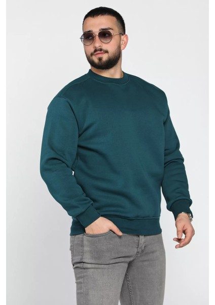 Erkek Bisiklet Yaka Şardonlu Sweatshirt