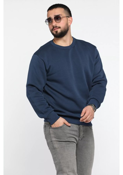 Erkek Bisiklet Yaka Şardonlu Sweatshirt modelleri