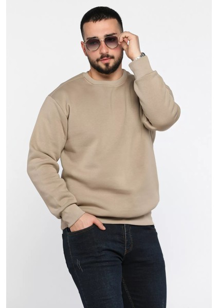 Erkek Bisiklet Yaka Şardonlu Sweatshirt