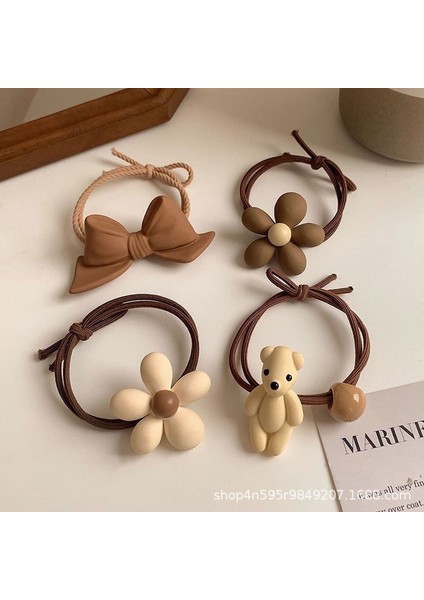 Yeni Kahverengi Serisi Karikatür Hairband Elastik Lastik Bant Saç Bantları Kızlar Sevimli Sabit Saç Halat Saç Aksesuarları Şapkalar (Yurt Dışından) indirimleri