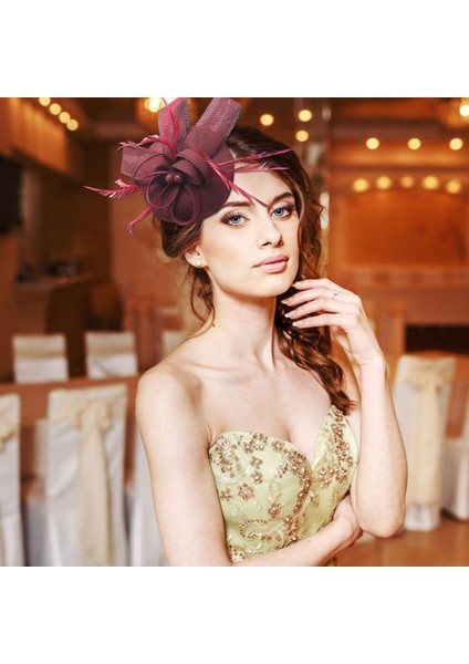 Fascinator Ş Bandı Bayanlar Günü Çay Partisi Düğün Saç I Ş Kırmızı (Yurt Dışından) modelleri
