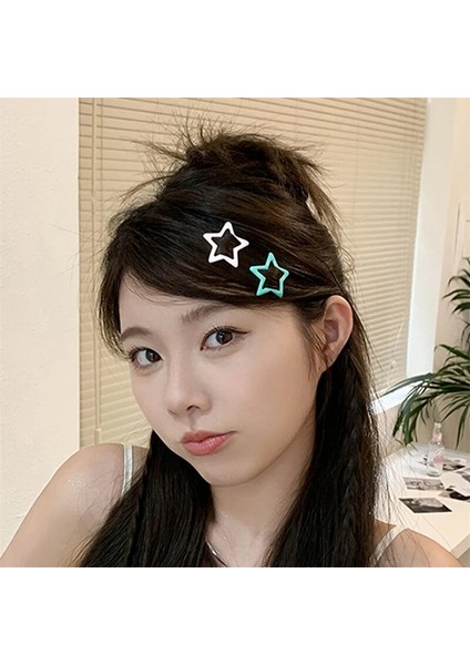 10 Adet/takım Y2K Renkli Yıldız Bb Saç Klipleri Çocuk Sevimli Yıldız Metal Yapış Firkete Yan Tokalarım Saç Kavrama Kadın Saç Aksesuarları (Yurt Dışından) modelleri