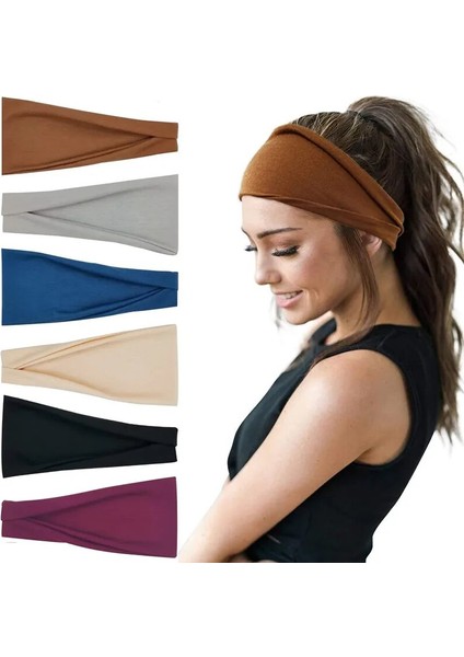 Kadınlar Katı Renk Elastik Saç Bantları Yoga Kafa Bandı Moda Kadın Türban Bandana Saç Çember Vintage Headwrap Saç Aksesuarları (Yurt Dışından) fiyatları