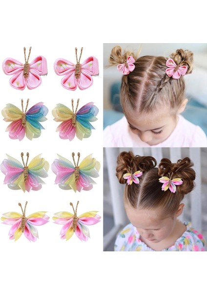 Adet/takım Kelebek Saç Tokası Degrade Akın Tokalar Altın Sevimli Gazlı Bez Şapkalar Kız Çocuk Saç Aksesuarları Hediye (Yurt Dışından)