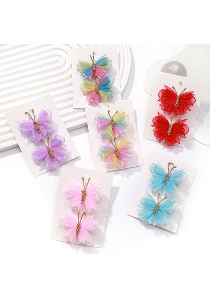 Adet/takım Kelebek Saç Tokası Degrade Akın Tokalar Altın Sevimli Gazlı Bez Şapkalar Kız Çocuk Saç Aksesuarları Hediye (Yurt Dışından) fiyatları