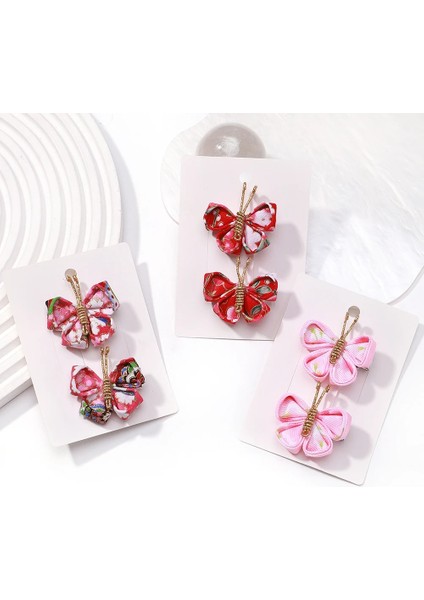 Adet/takım Kelebek Saç Tokası Degrade Akın Tokalar Altın Sevimli Gazlı Bez Şapkalar Kız Çocuk Saç Aksesuarları Hediye (Yurt Dışından) modelleri