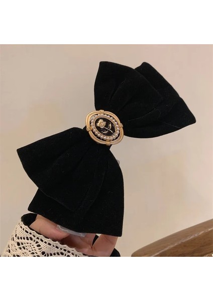 Yeni Siyah Kadife Yay Saç Tokası Zarif Kumaş Alaşım Güller Saç Klipleri Kadınlar Için Moda At Kuyruğu Barrette Şapka Aksesuarları (Yurt Dışından) fiyatları