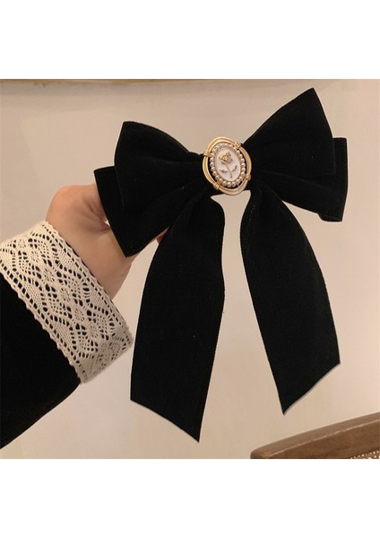Yeni Siyah Kadife Yay Saç Tokası Zarif Kumaş Alaşım Güller Saç Klipleri Kadınlar Için Moda At Kuyruğu Barrette Şapka Aksesuarları (Yurt Dışından) fırsatları