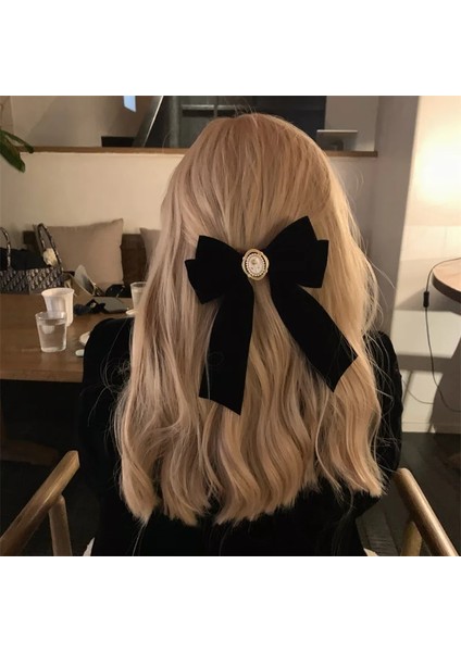 Yeni Siyah Kadife Yay Saç Tokası Zarif Kumaş Alaşım Güller Saç Klipleri Kadınlar Için Moda At Kuyruğu Barrette Şapka Aksesuarları (Yurt Dışından) indirimleri