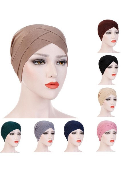 Kadın Müslüman Başörtüsü Eşarp Iç Başörtüsü Kapaklar Bayanlar Islam Çapraz Kafa Bandı Türban Headwrap Hairband Kadın Müslüman Başörtüsü Başörtüsü (Yurt Dışından)