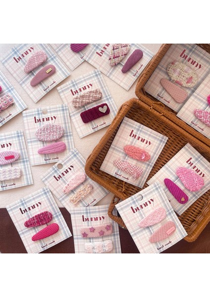 Adet Set Kumaş Pembe Yıldız Kalp Nokta Örgü Prenses Saç Klipleri Kız Çocuklar Için Sevimli Tatlı Tasarımcı Peri Firkete Tokalarım Moda (Yurt Dışından)