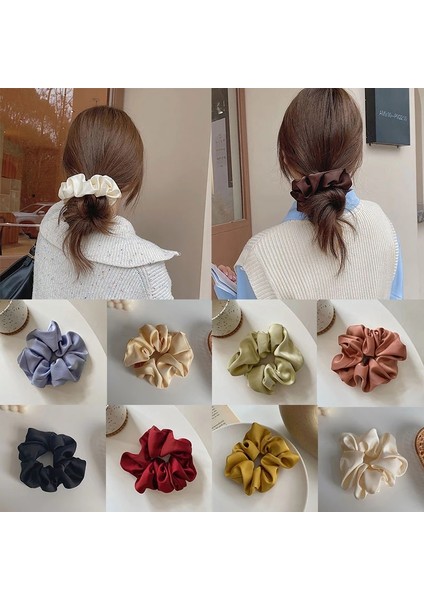 Saç Bandı Ipek Scrunchies Elastik Lastik Bant Elastik El Yapımı Şapkalar Çok Renkli Saç Halkası Y2K Saç Aksesuarları Kafa Halat (Yurt Dışından)