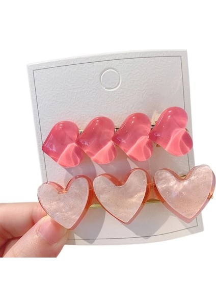 Sevimli Pembe Kalp Şekli Tokalar Sıcak Kızlar Ördek Gagası Renkli Saç Tokası Headdress Y2K Tarzı Saç Klip Kadın Gençler Için (Yurt Dışından) modelleri