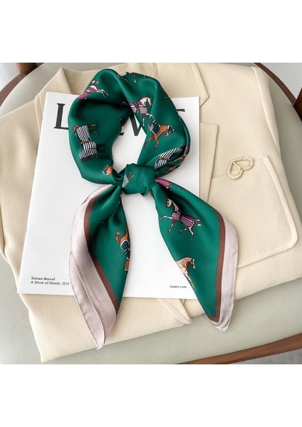 2022 At Baskı Kadın Ipek Boyun Eşarbı Kare Saç Eşarp Fular Kafa Bandı Şal Sarar Atkısı Bandana Kadın (Yurt Dışından) modelleri