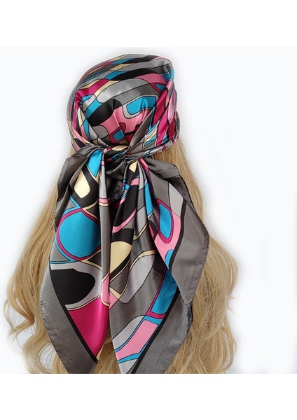 Ipek Eşarp Eşarp Headwraps Kadınlar Için Vintage Dört Mevsim Saç Eşarp 90*90CM Başörtüsü Fular Bandana Femme Başörtüsü (Yurt Dışından)