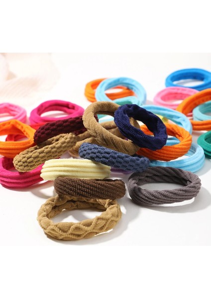 12 Adet Kadın Kızlar Basit Temel Elastik Saç Bantları Bağları Scrunchie At Kuyruğu Tutucu Lastik Bantlar Moda Kafa Bandı Saç Aksesuarları (Yurt Dışından)