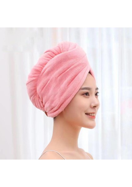 Ev Kuru Saç Havlusu Mikrofiber Kalın Mercan Polar Emici Çabuk Kuruyan Kap Hapsetme Kap Kadın Çantası Türban Duş Başlığı (Yurt Dışından)