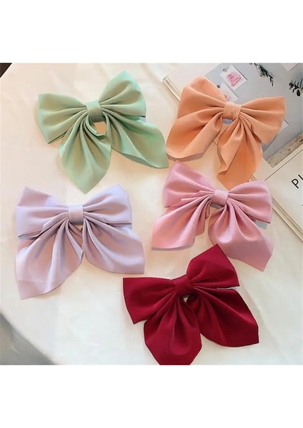 Tatlı Yay Tokalar Düz Renk Ilmek Saç Klipleri Kravatlar Kızlar Kadın Saten Kelebek Tokalarım Ördek Gagası Klip Saç Aksesuarları (Yurt Dışından) fiyatları