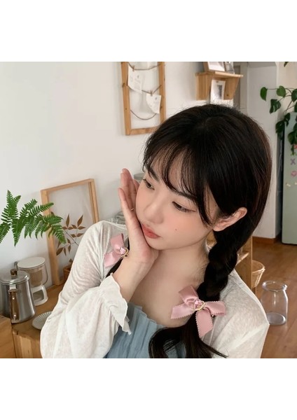 Içi Boş Kalp Elmas Yay Firkete Sevimli Lolita Kız Saç Tokası Moda Pembe Tokalarım Şerit Ilmek Saç Tokası Şapkalar Aksesuarları (Yurt Dışından)
