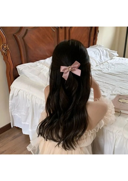 Içi Boş Kalp Elmas Yay Firkete Sevimli Lolita Kız Saç Tokası Moda Pembe Tokalarım Şerit Ilmek Saç Tokası Şapkalar Aksesuarları (Yurt Dışından)