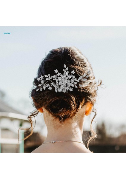 Nedime Düğün Kızlar Için Rhinestone Gelin Saç Tarak Saç Aksesuarları Argent (Yurt Dışından) fiyatları