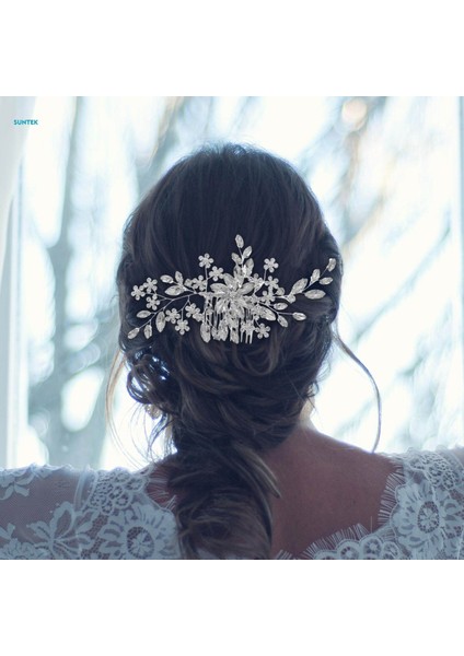 Nedime Düğün Kızlar Için Rhinestone Gelin Saç Tarak Saç Aksesuarları Argent (Yurt Dışından) modelleri