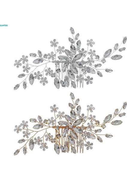 Nedime Düğün Kızlar Için Rhinestone Gelin Saç Tarak Saç Aksesuarları Argent (Yurt Dışından) fırsatları